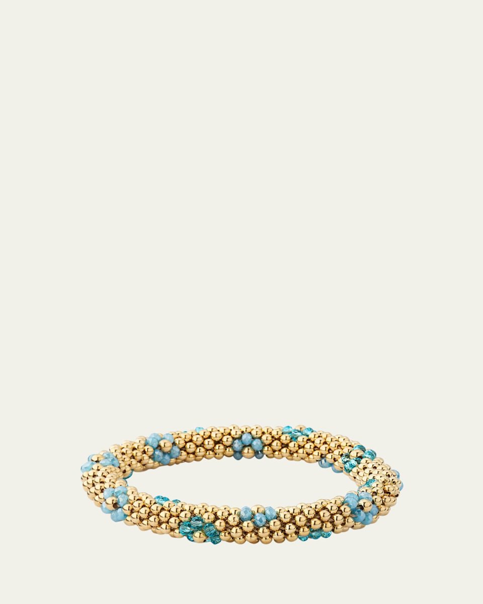 14K Yellow Gold, Zircon and Topaz Bead Bracelet